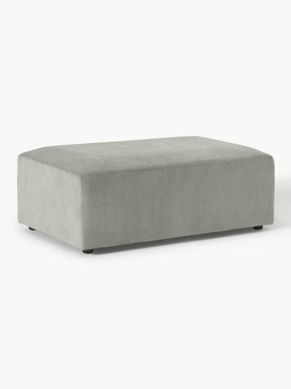 Hocker | Sofaserien-Westwing Collection XL-Hocker Melva aus Cord, B 116 x T 72 cm Cord Grau