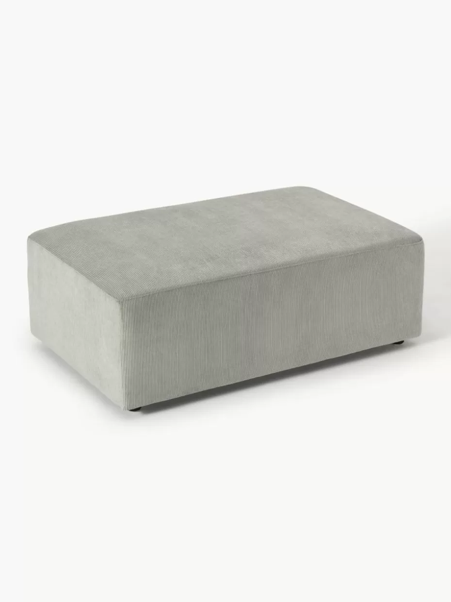 Hocker | Sofaserien-Westwing Collection XL-Hocker Melva aus Cord, B 116 x T 72 cm Cord Grau