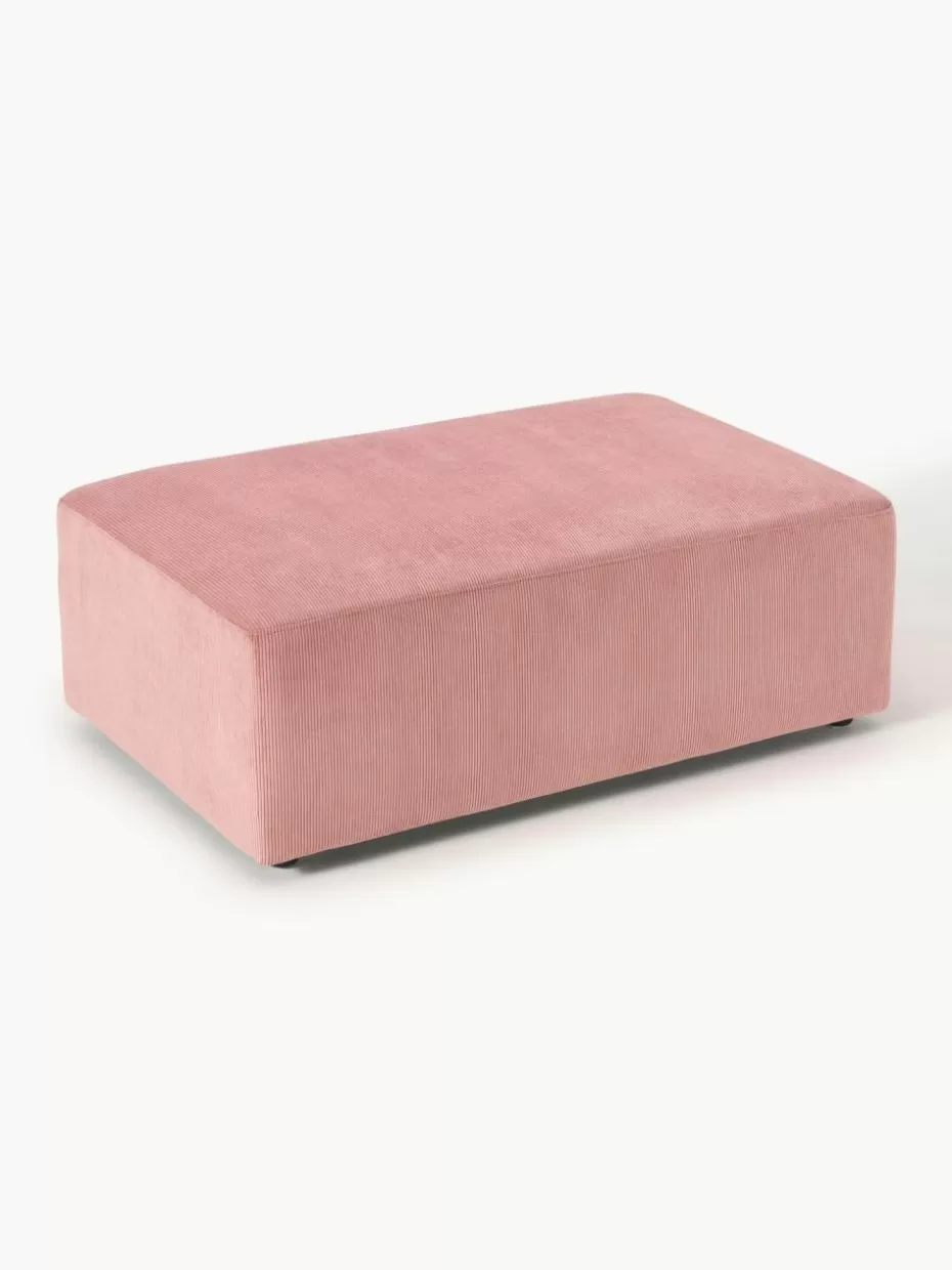 Hocker | Sofaserien-Westwing Collection XL-Hocker Melva aus Cord, B 116 x T 72 cm Cord Altrosa