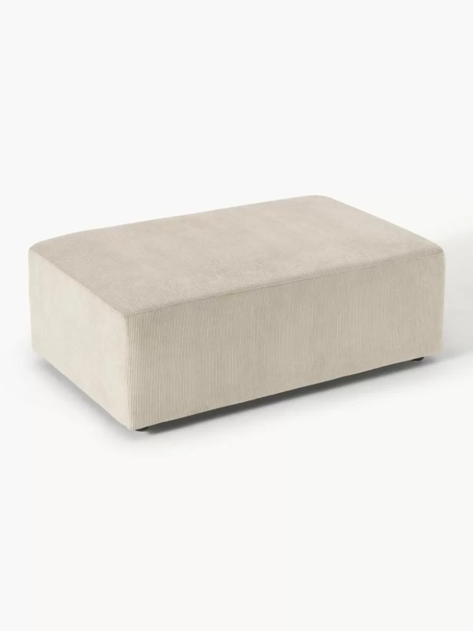 Hocker | Sofaserien-Westwing Collection XL-Hocker Melva aus Cord, B 116 x T 72 cm Cord Hellbeige