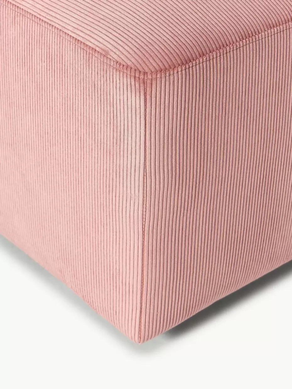 Hocker | Sofaserien-Westwing Collection XL-Hocker Melva aus Cord, B 116 x T 42 cm Cord Altrosa