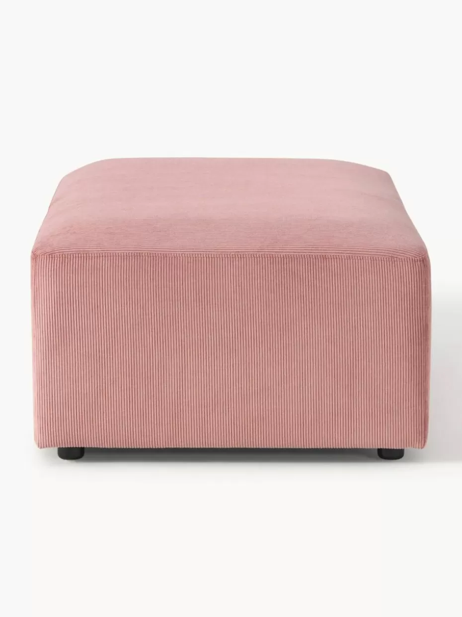 Hocker | Sofaserien-Westwing Collection XL-Hocker Melva aus Cord, B 116 x T 72 cm Cord Altrosa