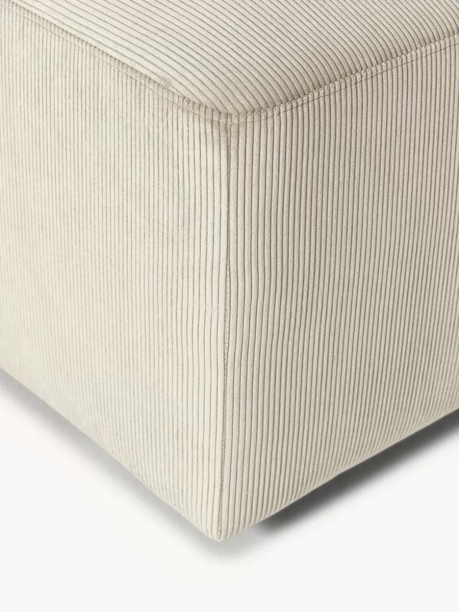 Hocker | Sofaserien-Westwing Collection XL-Hocker Melva aus Cord, B 116 x T 42 cm Cord Hellbeige