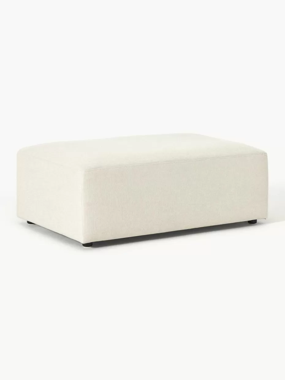 Hocker | Sofaserien-Westwing Collection XL-Hocker Melva, B 116 x T 72 cm Webstoff Off White