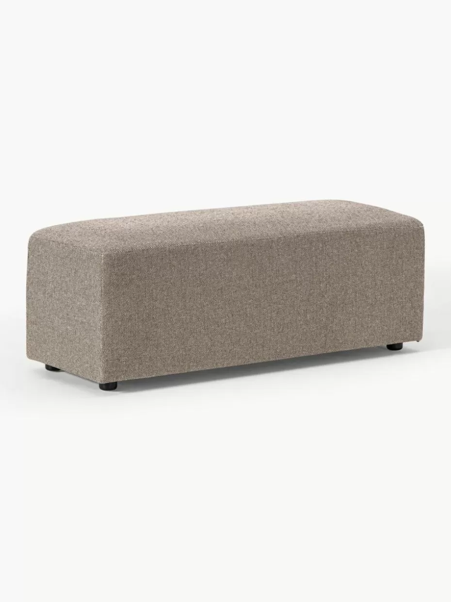 Hocker | Sofaserien-Westwing Collection XL-Hocker Melva, B 116 x T 42 cm Webstoff Greige