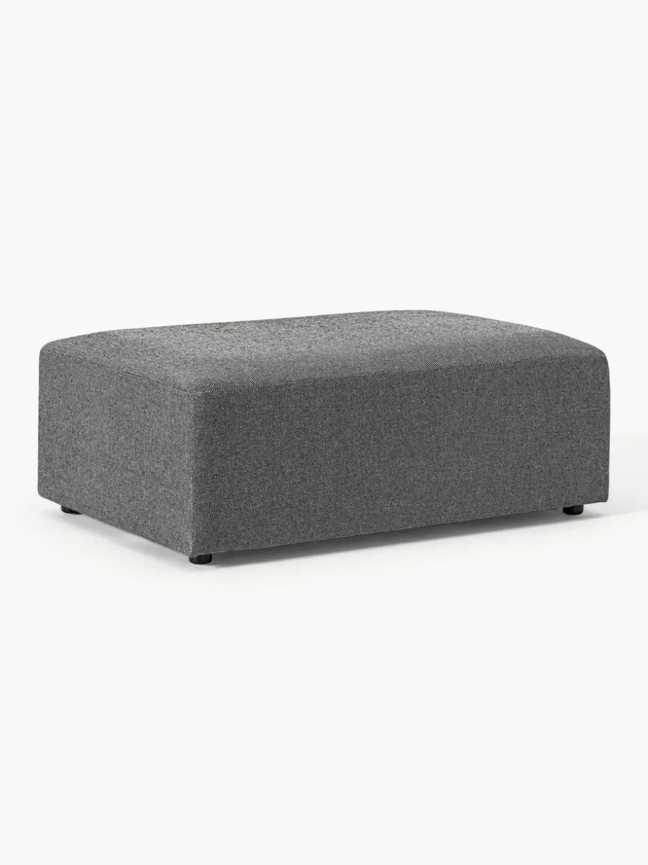 Hocker | Sofaserien-Westwing Collection XL-Hocker Melva, B 116 x T 72 cm Webstoff Dunkelgrau