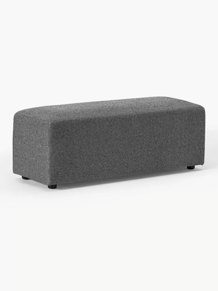 Hocker | Sofaserien-Westwing Collection XL-Hocker Melva, B 116 x T 42 cm Webstoff Dunkelgrau