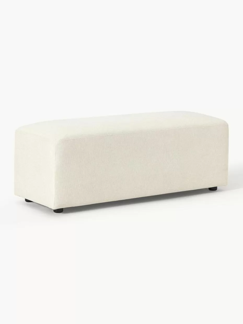 Hocker | Sofaserien-Westwing Collection XL-Hocker Melva, B 116 x T 42 cm Webstoff Off White