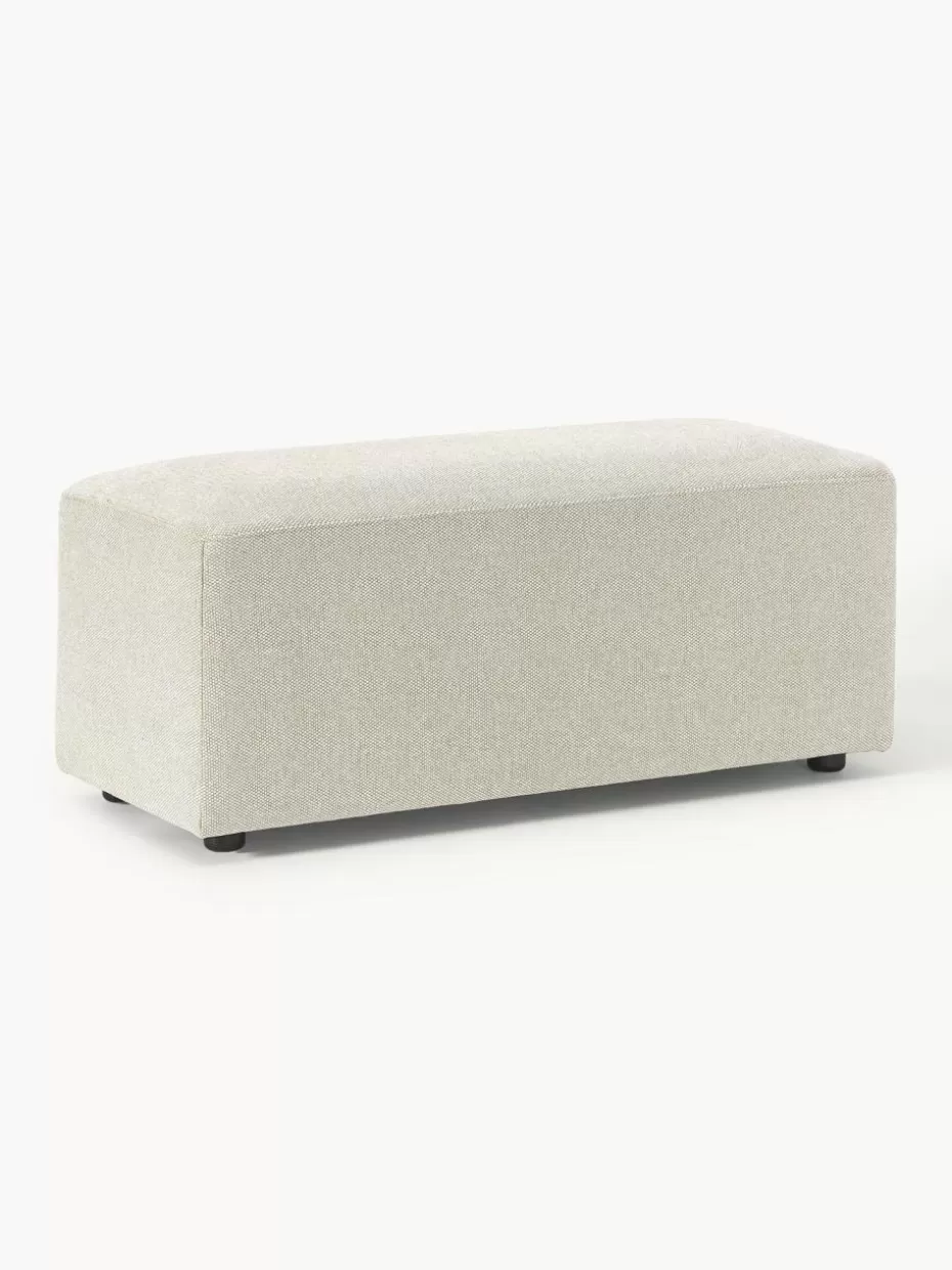 Hocker | Sofaserien-Westwing Collection XL-Hocker Melva, B 116 x T 42 cm Webstoff Hellbeige