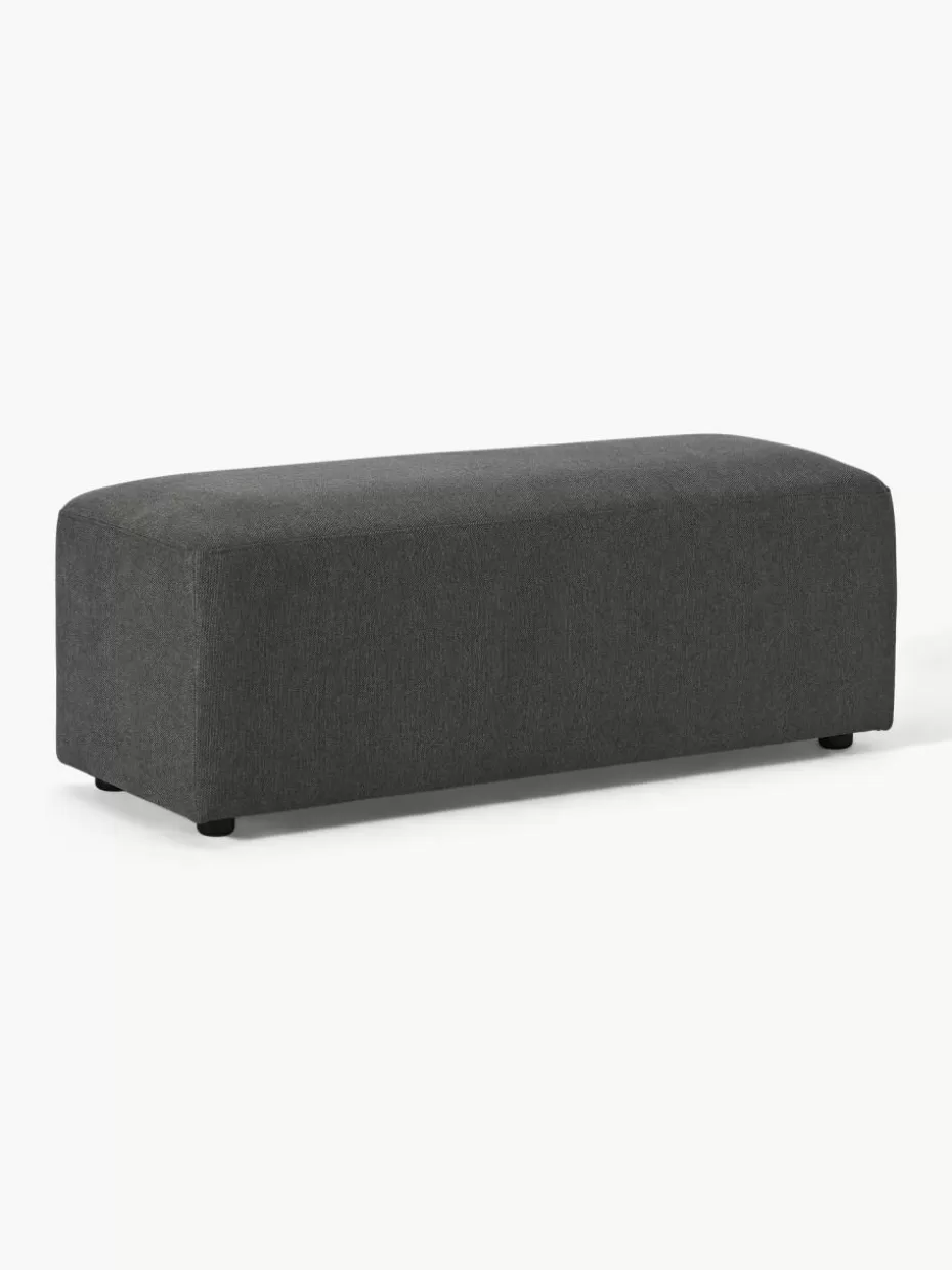 Hocker | Sofaserien-Westwing Collection XL-Hocker Melva, B 116 x T 42 cm Webstoff Anthrazit