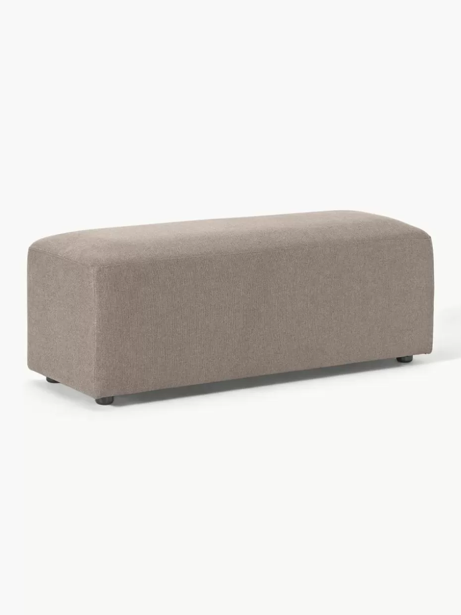 Hocker | Sofaserien-Westwing Collection XL-Hocker Melva, B 116 x T 42 cm Webstoff Taupe
