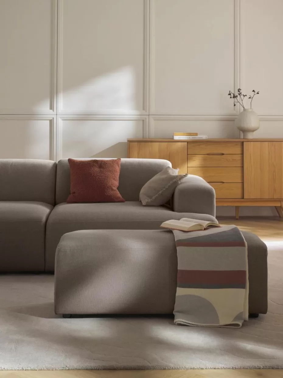 Hocker | Sofaserien-Westwing Collection XL-Hocker Melva, B 116 x T 42 cm Webstoff Taupe