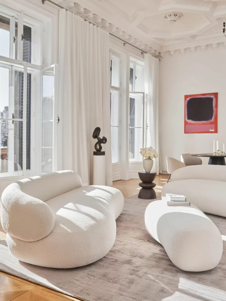 Hocker | Sofaserien-Westwing Collection XL-Teddy-Hocker Alba Teddy Off White