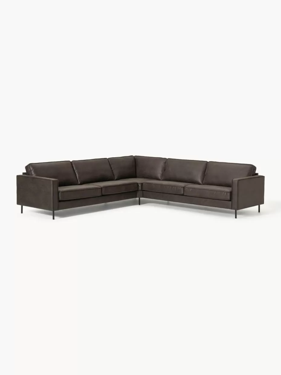 Sofas | Sofaserien-Westwing Collection XL-Wohnlandschaft Hunter aus recyceltem Leder Leder Anthrazit