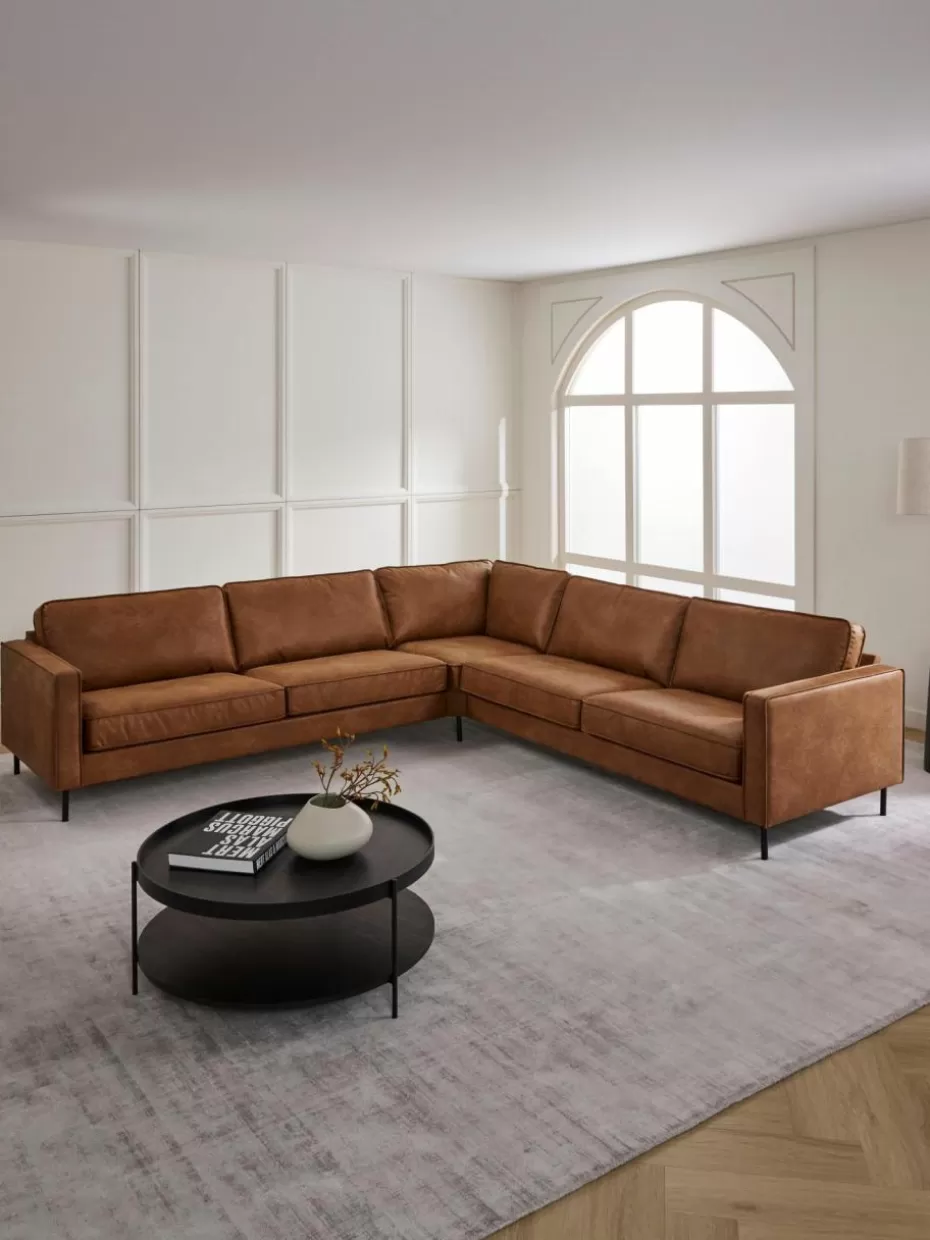 Sofaserien | Sofas-Westwing Collection XL-Wohnlandschaft Hunter aus recyceltem Leder Leder Braun
