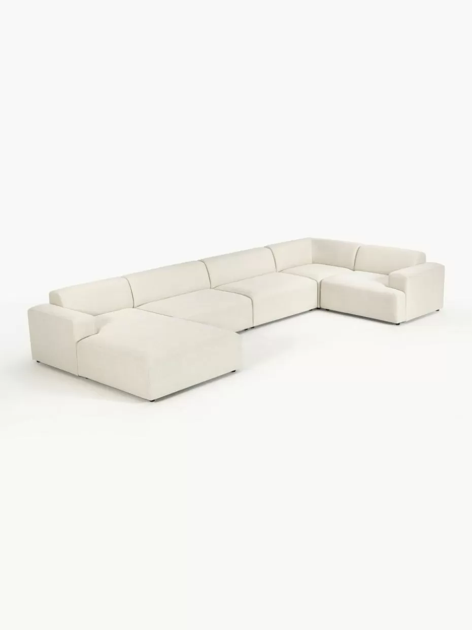 Sofas | Sofaserien-Westwing Collection XL-Wohnlandschaft Melva Webstoff Off White