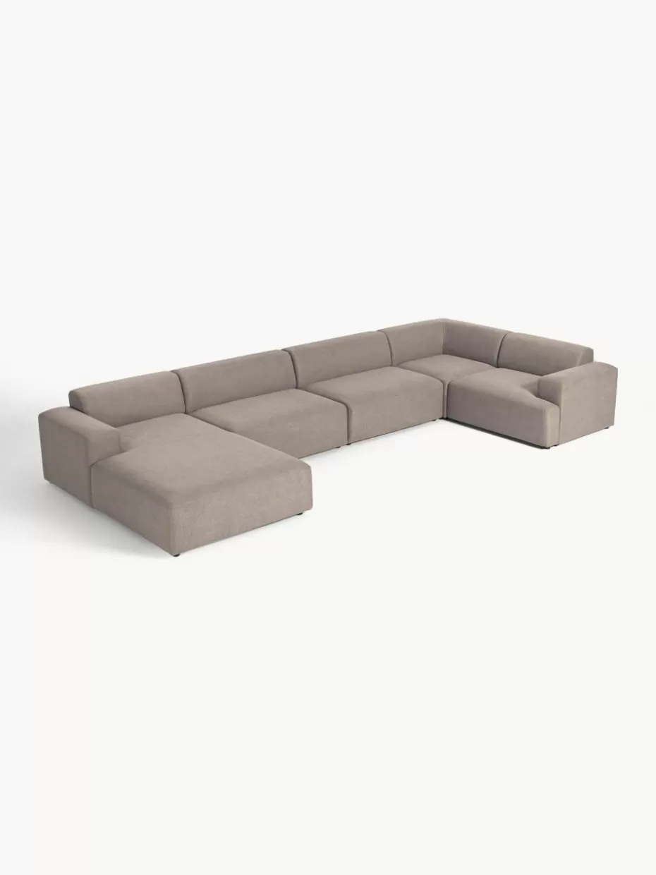Sofas | Sofaserien-Westwing Collection XL-Wohnlandschaft Melva Webstoff Taupe