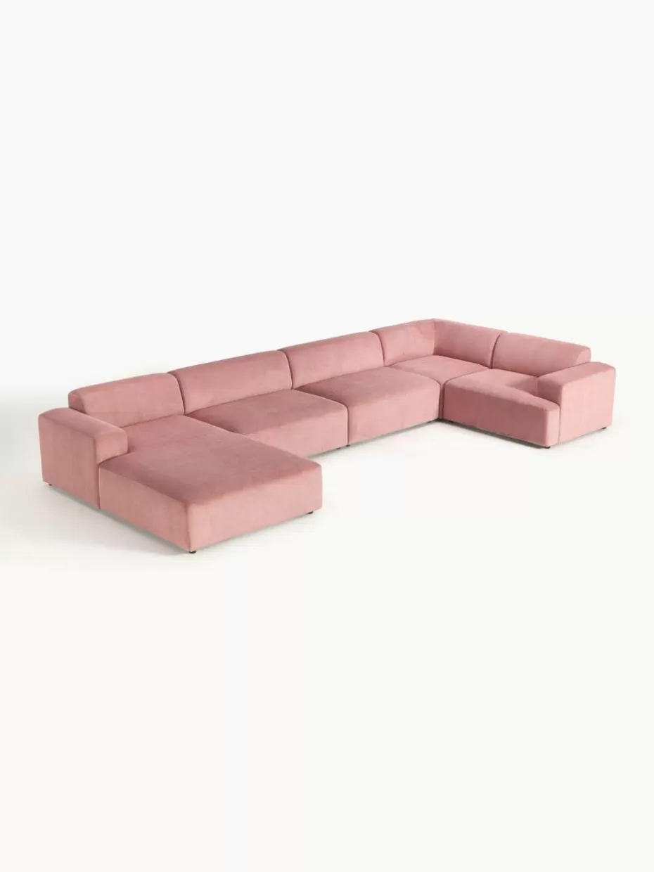 Sofas | Sofaserien-Westwing Collection XL-Wohnlandschaft Melva aus Cord Cord Altrosa